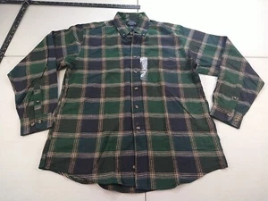 Cambridge Classics Flannel Shirt Men L Green Plaid Outdoors Fall Hunting Hiking - Picture 1 of 11