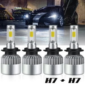 Kit de 4 bombillas LED H7 haz alto bajo 120W 24000LM súper brillante 6000K blanco - Imagen 1 de 23