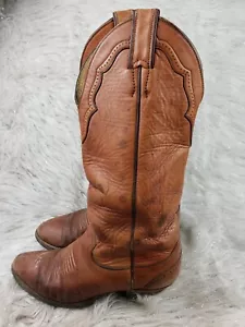 JUSTIN BOOTS 4207 Brown Leather Boots Western Cowboy Size 6 C - Picture 1 of 6
