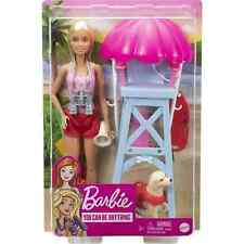 Barbie Lifeguard Playset Blonde Doll With Dog Mattel 3