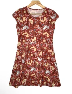 Wonder Nation Forest Friends Skater Dress Girl XL 14/16 Red Fit & Flare - Picture 1 of 3