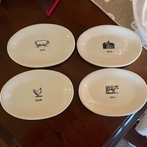 Rae Dunn Appetizer Plates, Brand New! 4 Plates Included As Shown In Pictures - Picture 1 of 6