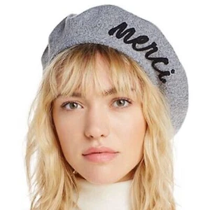 SALE! August Hat Company Gray Hat w/ Black “Merci”, OS, NWT!! - Picture 1 of 3