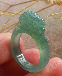 Anillo circular PI xiu de dragón de jadeíta certificado por video NO. 6,5 戒指 113633 VS - Imagen 1 de 12