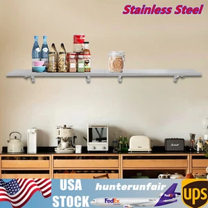 Folding Concession Shelf 96'' x 12'' Stainless Steel Shelf Serving Folding Shelf - Picture 1 of 16