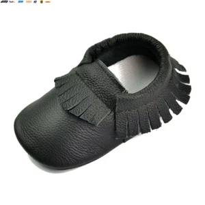Genuine Leather Tassel Baby Shoes Moccasins Slip on Infant Shoes - Picture 1 of 11