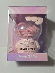 Juego de regalo de esponja reutilizable de maquillaje de 6 piezas Hello Kitty Impressions vegano libre de crueldad - Imagen 1 de 3