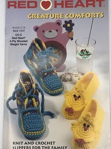 CREATURE COMFORTS SLIPPERS 5 DESIGNS DIGEST SIZE KNIT & CROCHET PATTERN BOOK - Picture 1 of 12