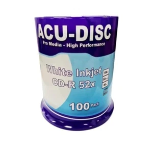 ACU-DISC 100 Pack CD-R Cake Box - 52x 700 Mo 80 minutes - CD imprimable blanc vierge - Photo 1/1