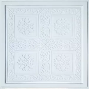 Sistema Griglia, Pop In, 24" x 24", 3D, PVC, Piastrelle per Soffitto, Ancara Bianco - Foto 1 di 3