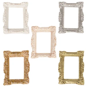 Mini cornice portafoto in resina 5 pezzi per decorazione casa delle bambole colori casuali - Foto 1 di 12