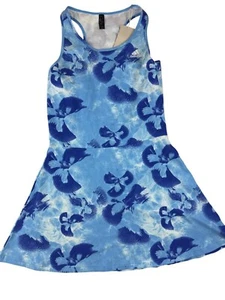 Adidas Women's Dress Floral Blue Athletic Tank Golf Tennis AOP Racerback Small - Picture 1 of 10