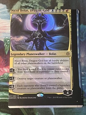 MTG NFC "miscut" War of the Spark Foil Nicol Bolas, Dragon-God #1 - Image 1 of 2