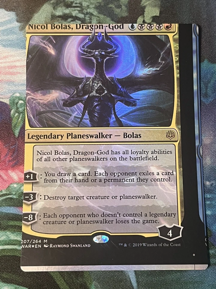 MTG NFC "miscut" War of the Spark Foil Nicol Bolas, Dragon-God #1 - Image 1 of 2