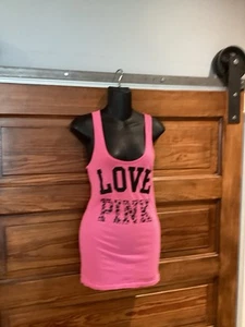 Victoria Screat Pink Love Pink Glitter Leopard Print Racer Back Small - Picture 1 of 5