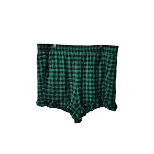 Torrid Größe 2 Damen grün kariert hoch geschnitten Gaze Retro Gingham Rüschen Shorts - Bild 1 von 6