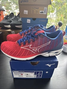 Mizuno Wave Rider 23 Women’s Size 11 Red/Blue White Mesh Athletic Running Shoes - Picture 1 of 11