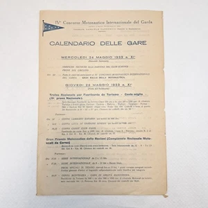 Rare Calendar Of The Races – IV International Motorboat Competition Of Garda - Picture 1 of 3