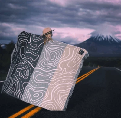 Sackcloth and Ashes x National Geographic Blanket 60 x 72 Natgeo Crater Blue - Image 1 of 4