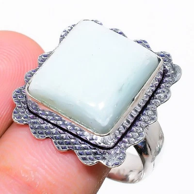 Anello gioiello in argento sterling 925 fatto a mano con pietra preziosa dias... - Immagine 1 di 4