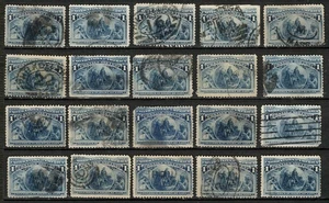 US 1893 #230 Columbian Exposition 1c Deep Blue A-2 Lot of 20 Used - Picture 1 of 1
