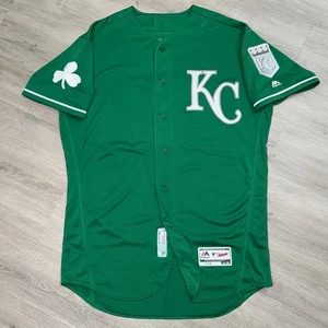 MIKE MORIN Team Issue Kansas City Royals 2016 St. Patrick’s Day Jersey 46 Pro - Picture 1 of 8