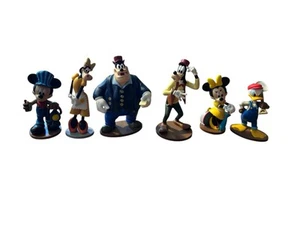 Cake Topper Disney Train Conductor Mickey Mouse & Friends Plastic Figures Lot 6 - Picture 1 of 4