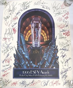 RARE Limited Edition 1995 ESPN ESPY Sports Awards Poster With Printed Signatures - Picture 1 of 2