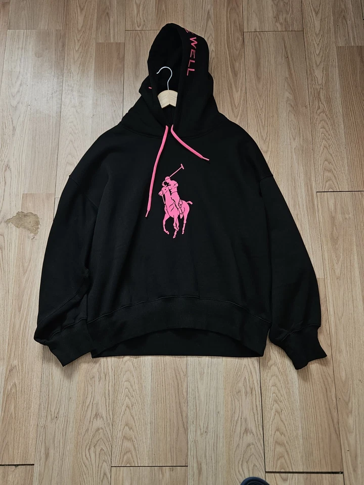 Moletom com capuz Ralph Lauren polo rosa pônei adulto unissex - Imagem 1 de 3