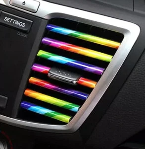 10Pcs Auto Air Outlet Decoration Strips Colorful Car Air Conditioner Accessories - Picture 1 of 1