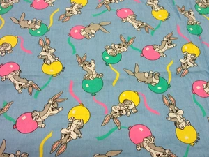 1994 Warner Bros Baby Looney Tunes Cotton Fabric Bugs Bunny Blue Half Y #4 - Picture 1 of 6