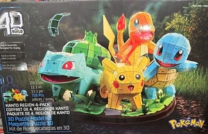 4D Build Pokemon Puzzle Modellbausatz! Kanto Region 4er Pack in 1 Box NEU, EXKLUSIV - Bild 1 von 4