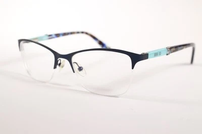 Anna Sui Eyeglasses AS 217 Women Blue Semi-Rimless Metal Eyewear Glasses Frames - Imagem 1 de 4