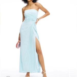 ALC the Layla Size 4 Blue Strapless Pleated maxi Gown - Picture 1 of 16