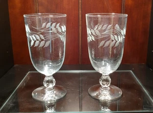 Vintage eingestelltes Paar Libbey Eistee Weizengläser (Stiel 3003 Schliff) - Bild 1 von 8