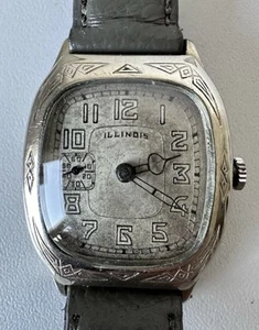 ILLINOIS 1920s “Beau Brummel” Art Deco 14K GF Watch 30mm - Picture 1 of 5