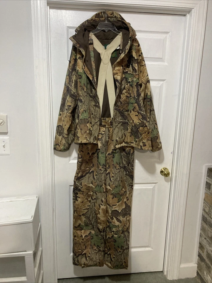 Cabelas Mens Large Dry Plus Advantage   Brown Hunting Camo Jacket & Pants  - Image 1 of 4
