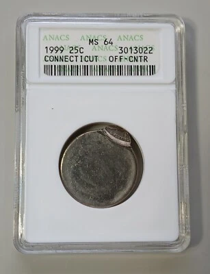 1999 Connecticut 90% Off Center State Quarter ANACS MS64 - Image 1 of 2