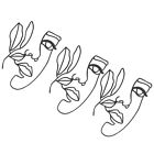10x Face Cake Decorations Minimalist DIY Face Lines Cake Toppers Accessory Eom