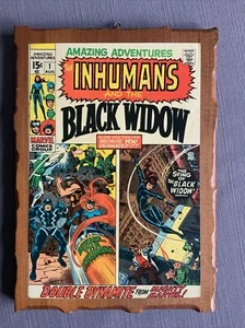 AMAZING ADVENTURES 1 Inhumans Black Widow Plaque CUSTOM MARVEL ART by Spade - Picture 1 of 7