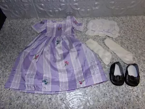 American Girl Felicity's abito da viaggio mob cap calze scarpe usate in ottime condizioni - Foto 1 di 3