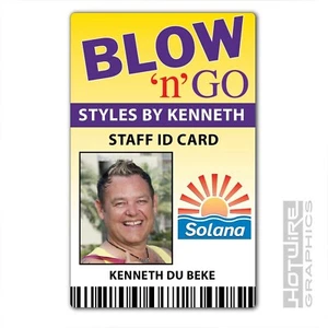 Plastic ID Card (TV Series Prop) - BENIDORM Blow n Go Salon - Kenneth du Beck - Bild 1 von 2