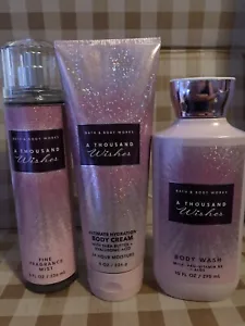 BATH AND BODY WORKS A Thousand Wishes Body Cream, Body Wash And Frag Mist - Picture 1 of 2