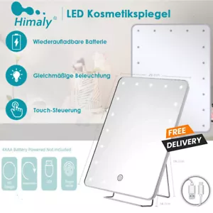 180° LED Kosmetikspiegel Make Up Dimmbar Spiegel Schminktisch Licht Aufladbar - Bild 1 von 12