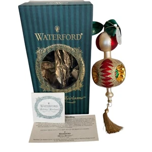 Waterford Holiday Heirlooms Star Cut Festive Double Reflector Glass Ornament 6.5 - Picture 1 of 17