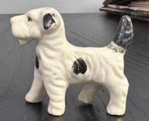 MINIATUR FIGUR - PORZELLAN - BLACK & WHITE TERRIER - - 2x2,5" - Bild 1 von 8