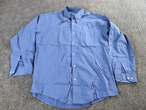 Hugo Boss Shirt Mens XL Blue Long Sleeve Button Down Cotton Casual Dress Shirt - Picture 1 of 10