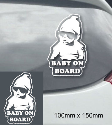 Baby On Board Cool Baby With Sunglasses Car Sticker • 5$