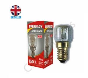 2 x Eveready E15W/25W Oven Bulb 300°C Cooker Lamp Appliance  SES (2 pack)