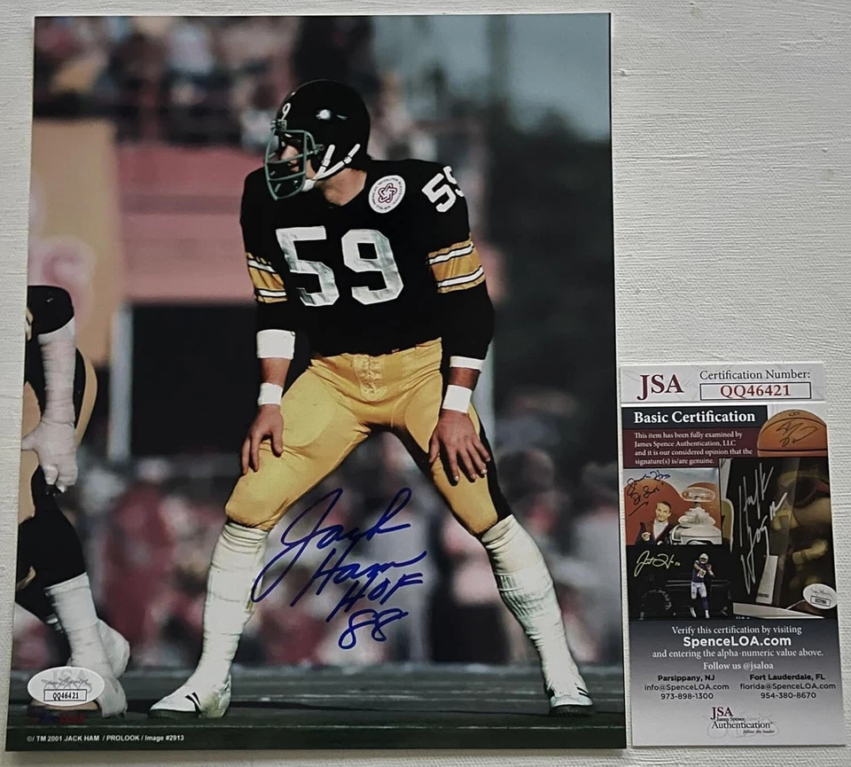 Jack Ham Signed Autographed "HOF 88" 8x10 Photo Pittsburgh Steelers : JSA COA - Image 1 of 1
